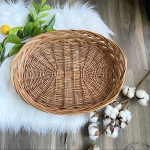 Oval Wicker Basket Tray